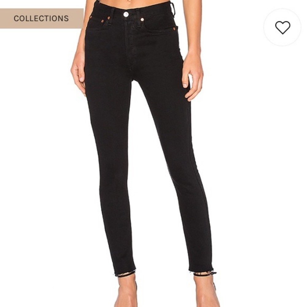 REDONE ORIGINALS HIGH RISE ANKLE CROP IN BLACK 24